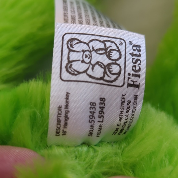 Fiesta Plush Get Well Soon Hanging Monkey Green - Picture 8 of 14